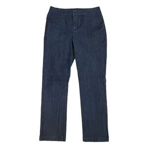 White House Black Market Straight Leg Chambray Blue Trouser Pant‎ 00